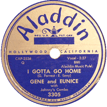 Gene And Eunice - I Gotta Go Home Aladdin 78